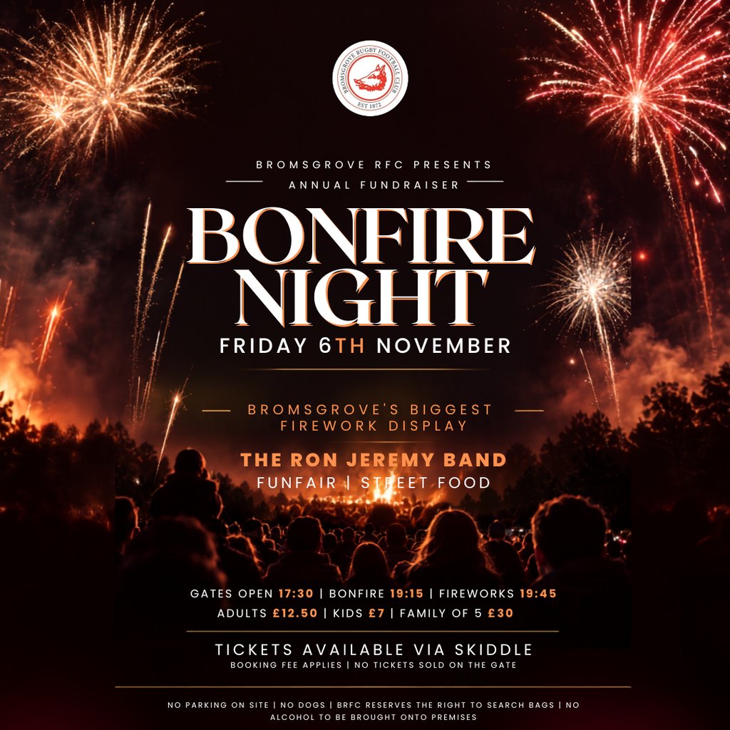 Bromsgrove RFC Bonfire Night Fundraiser at Bromsgrove Rugby Football Club, Bromsgrove