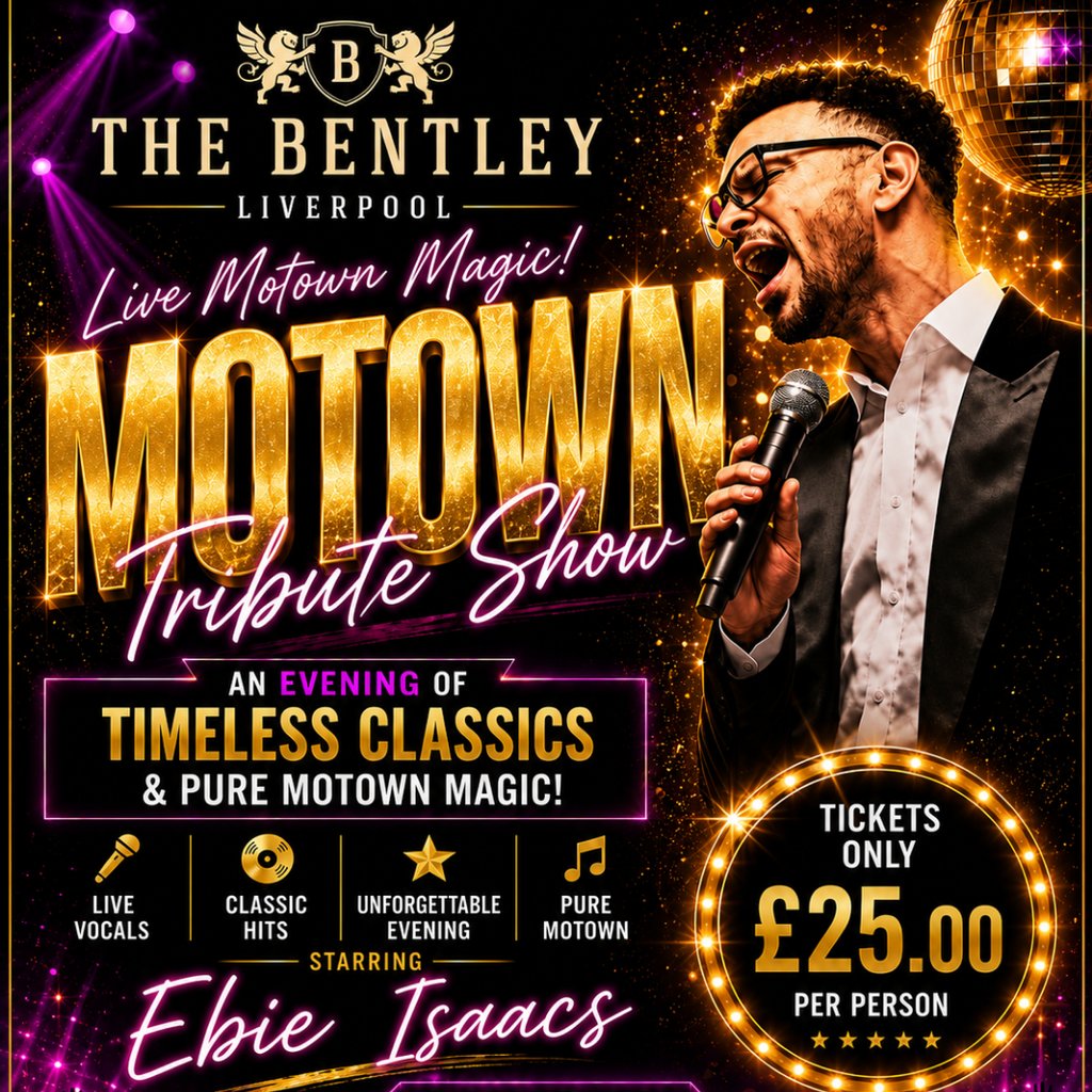 Motown Magic Evening- Starring Ebie Isaacs at The Bentley, Liverpool
