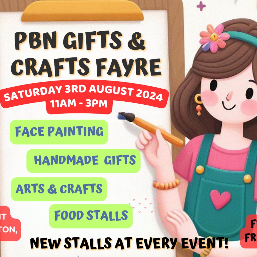 PBN Wolverhampton Gifts & Crafts Fayre Saturday 3rd August 2024 The