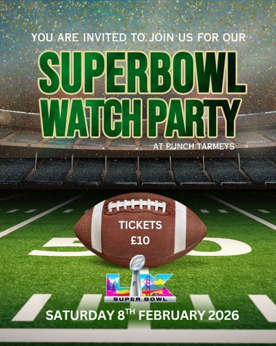 Tickets: Super Bowl 2026 Watch Party Punch Tarmey's Liverpool