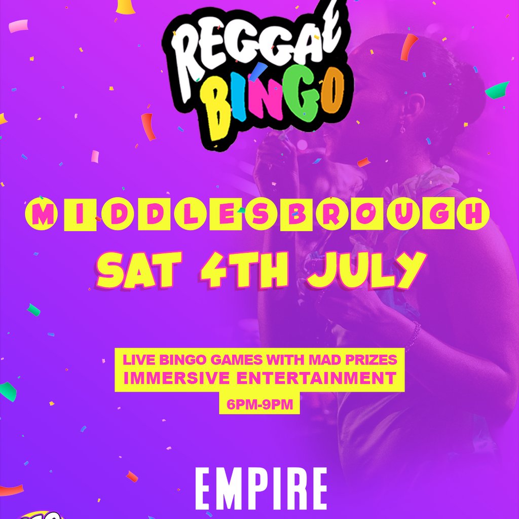 Reggae Bingo - Middlesborough - Sat 4th July