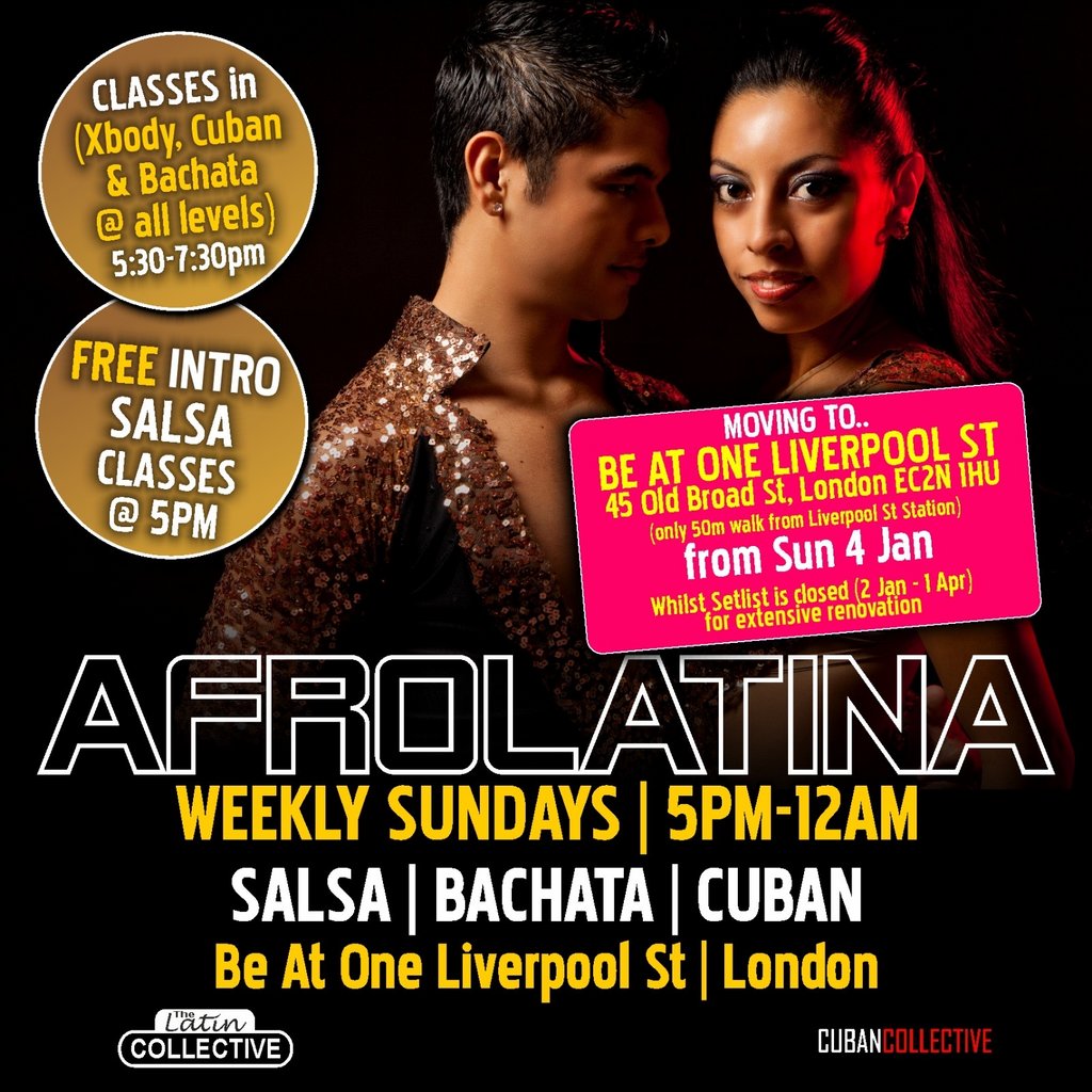 FREE intro Beginners Salsa & Bachata class 5pm London Sundays