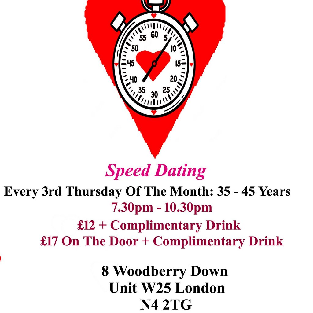 Speed Dating. 35 -  45 years. Thursdays