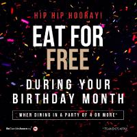 Birthday offer - eat for free