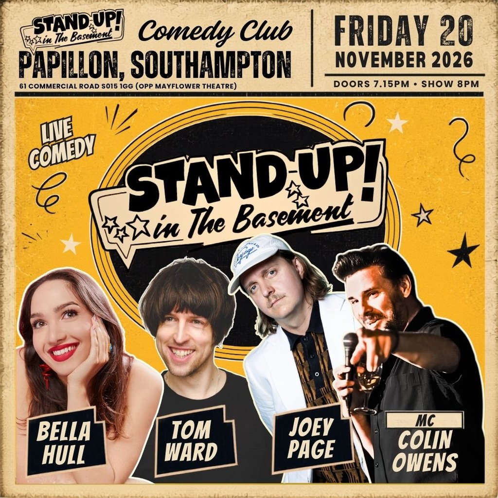 Stand Up Comedy with Bella Hull, Tom Ward and Joey Page at Papillon, Southampton