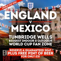 England v Mexico: World Cup Fan Zone | Tunbridge Wells at The Manor House Tunbridge Wells