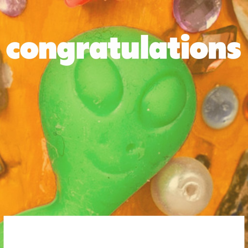 Congratulations + support — gig artwork