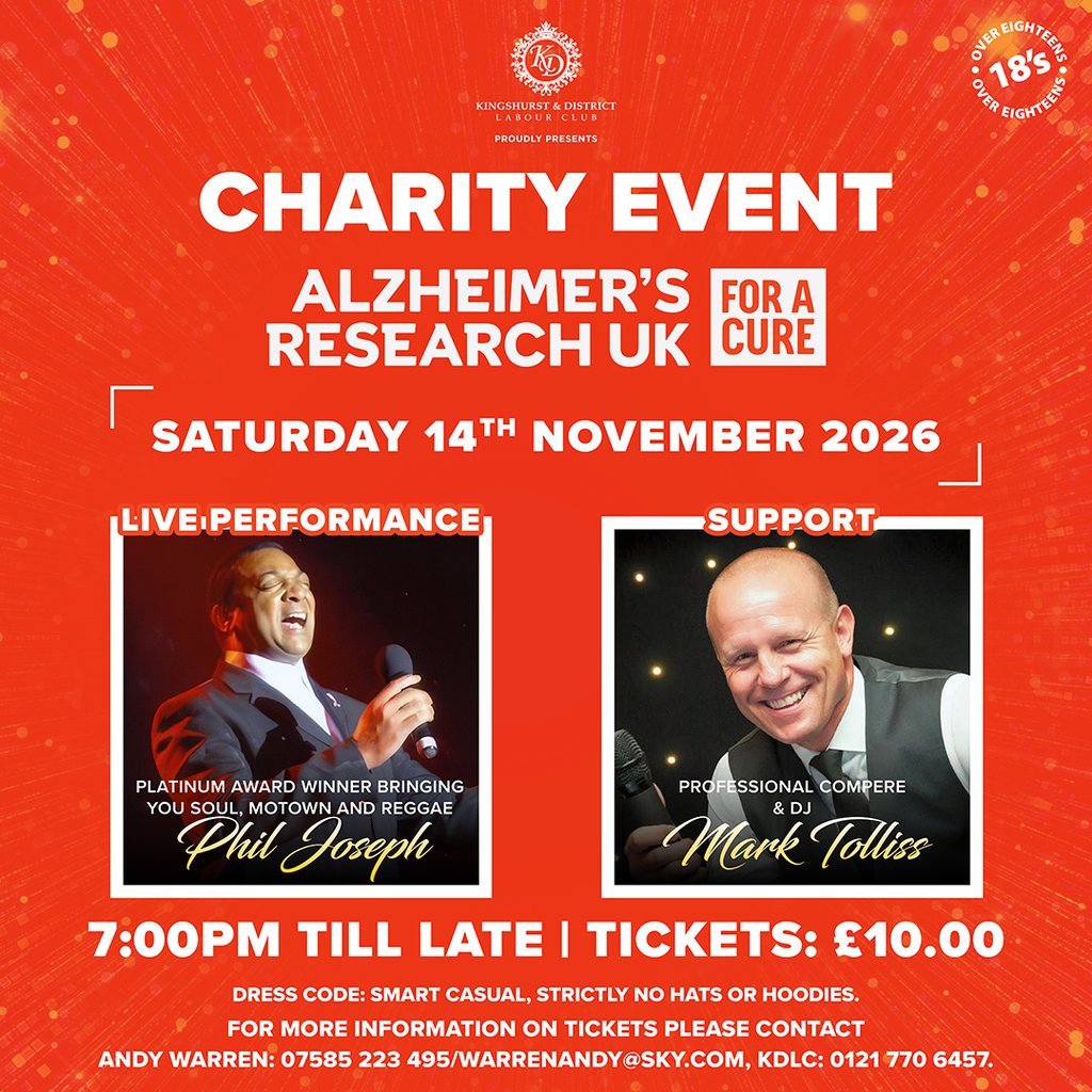 Charity Event in aid of Alzheimer's Research Uk at Kingshurst Labour Club, Birmingham
