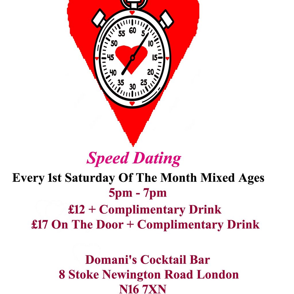 Speed Dating. Mixed Ages. Saturdays. Domani's.