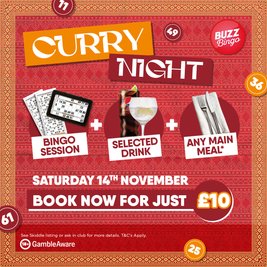 Curry Night 14/11 - Buzz Bingo Basildon