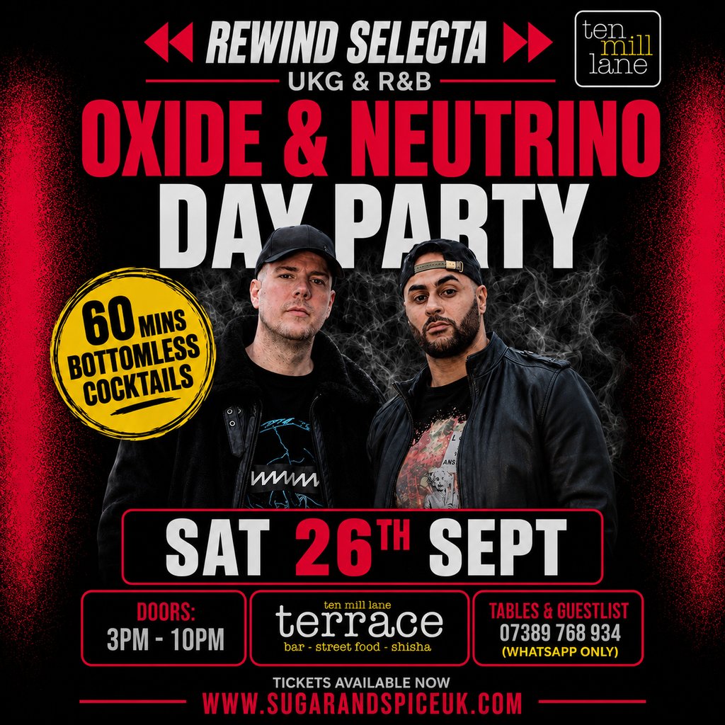 Rewind Selecta - Oxide & Neutrino Day Party - Cardiff at Ten Mill Lane, Cardiff