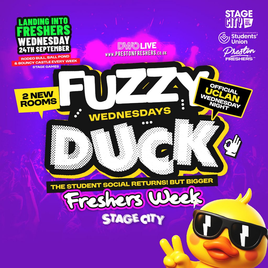 Fuzzy Duck - UCLAN'S Official Wednesday Student Social, Freshers