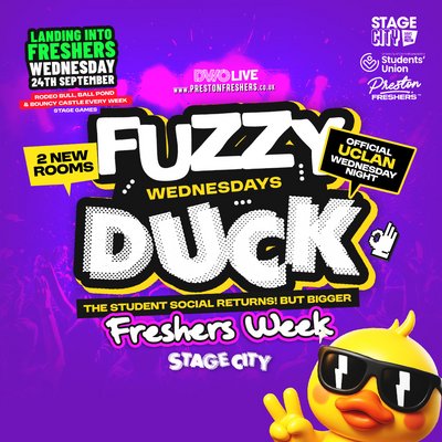Fuzzy Duck - UCLAN'S Official Wednesday Student Social, Freshers