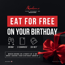 BIRTHDAY OFFER – EAT FOR FREE!