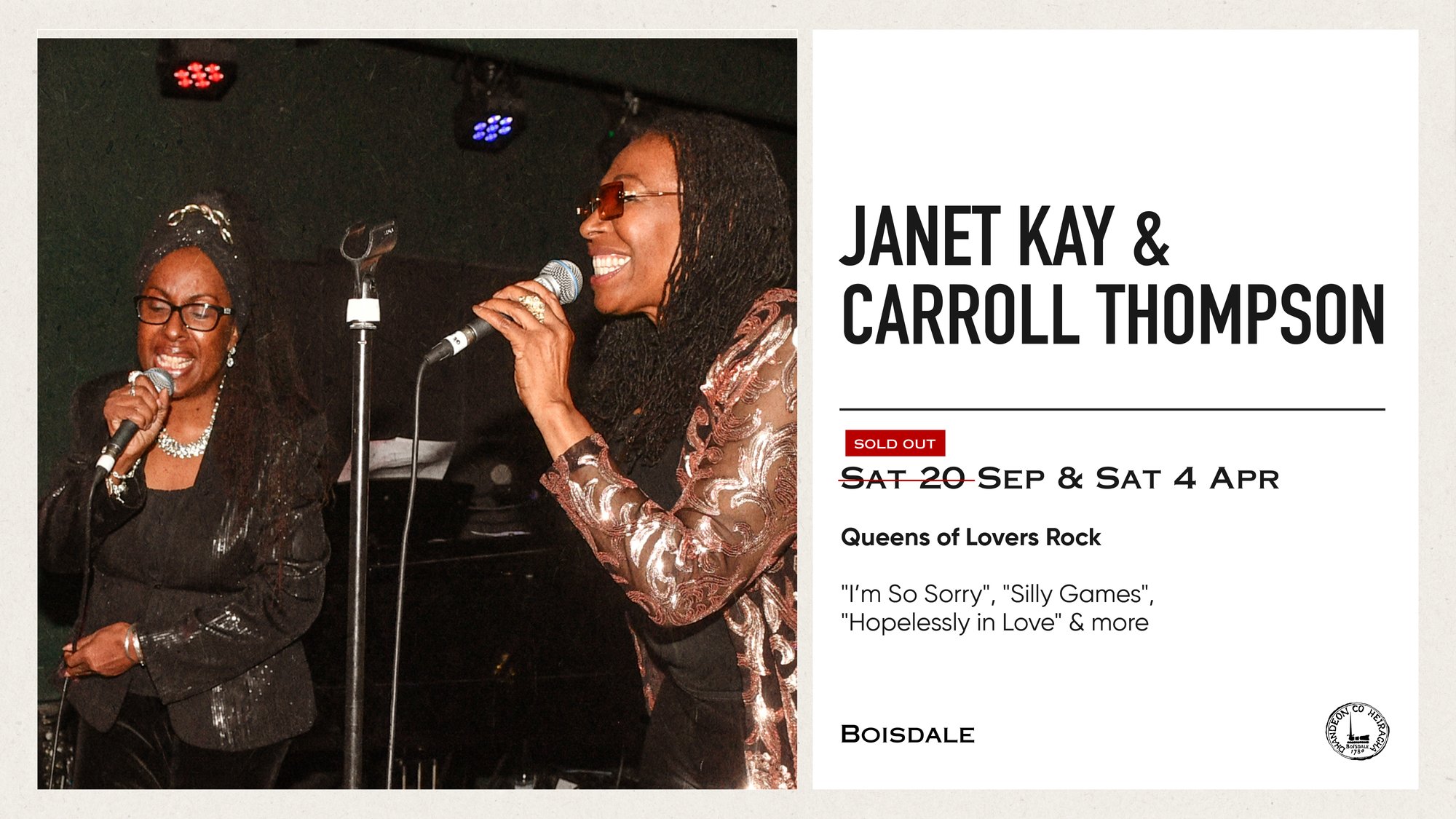 Tickets: Janet Kay & Carroll Thompson | Boisdale Of Canary Wharf