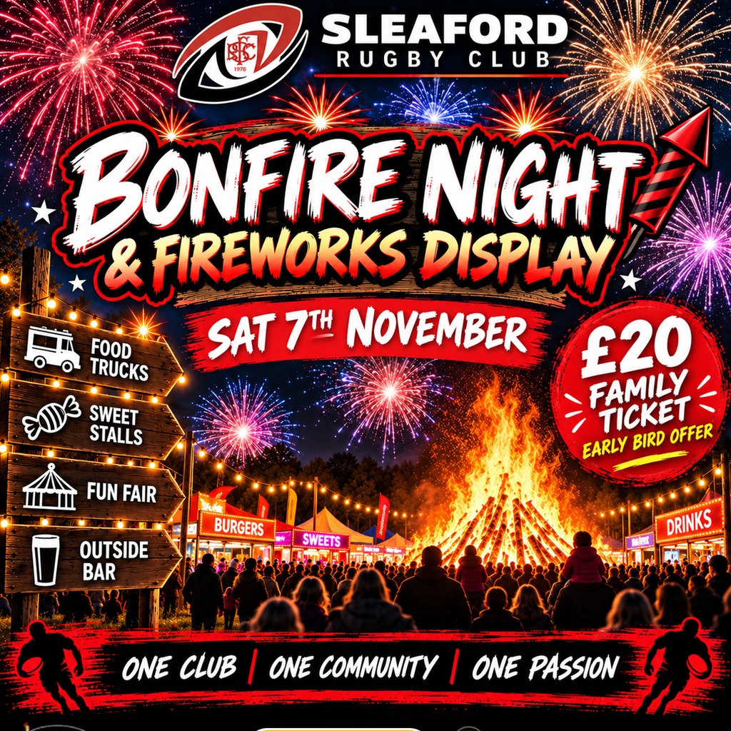 Sleaford Bonfire & Firework Display at Sleaford Rugby Club, Sleaford