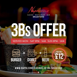 3 B's OFFER with £10 free bet