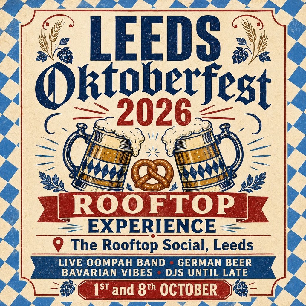 Rooftop Oktoberfest 2026 With Live Oompah Band at The Rooftop Social, Leeds