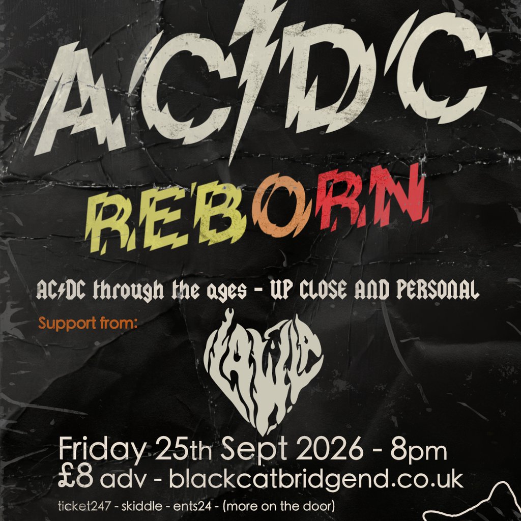 ACDC REBORN plus LAWLA at Black Cat, Bridgend