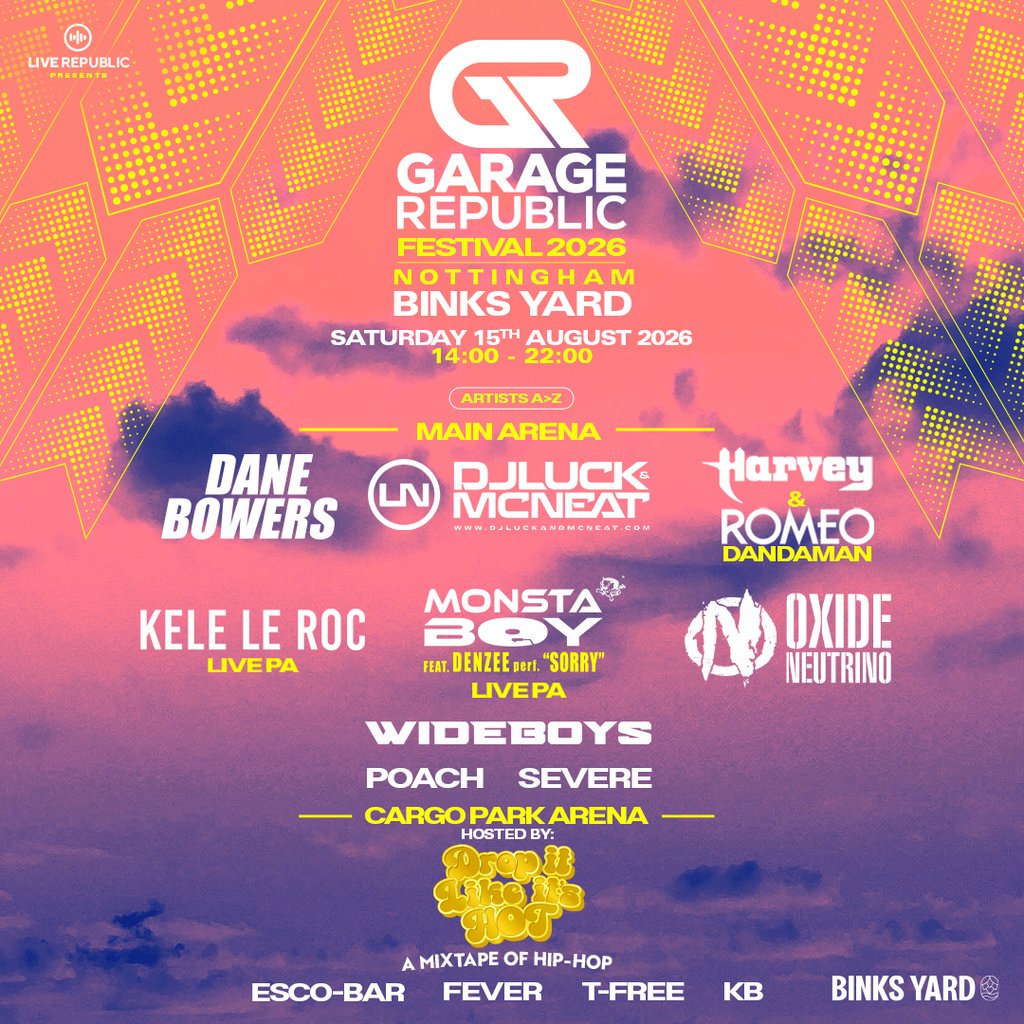 Tickets: Garage Republic Outdoor Festival 2026 | Binks Yard