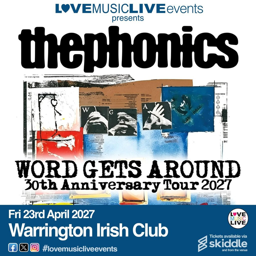 THE PHONICS |Warrington | Word Gets Around 30th |Tribute — gig artwork
