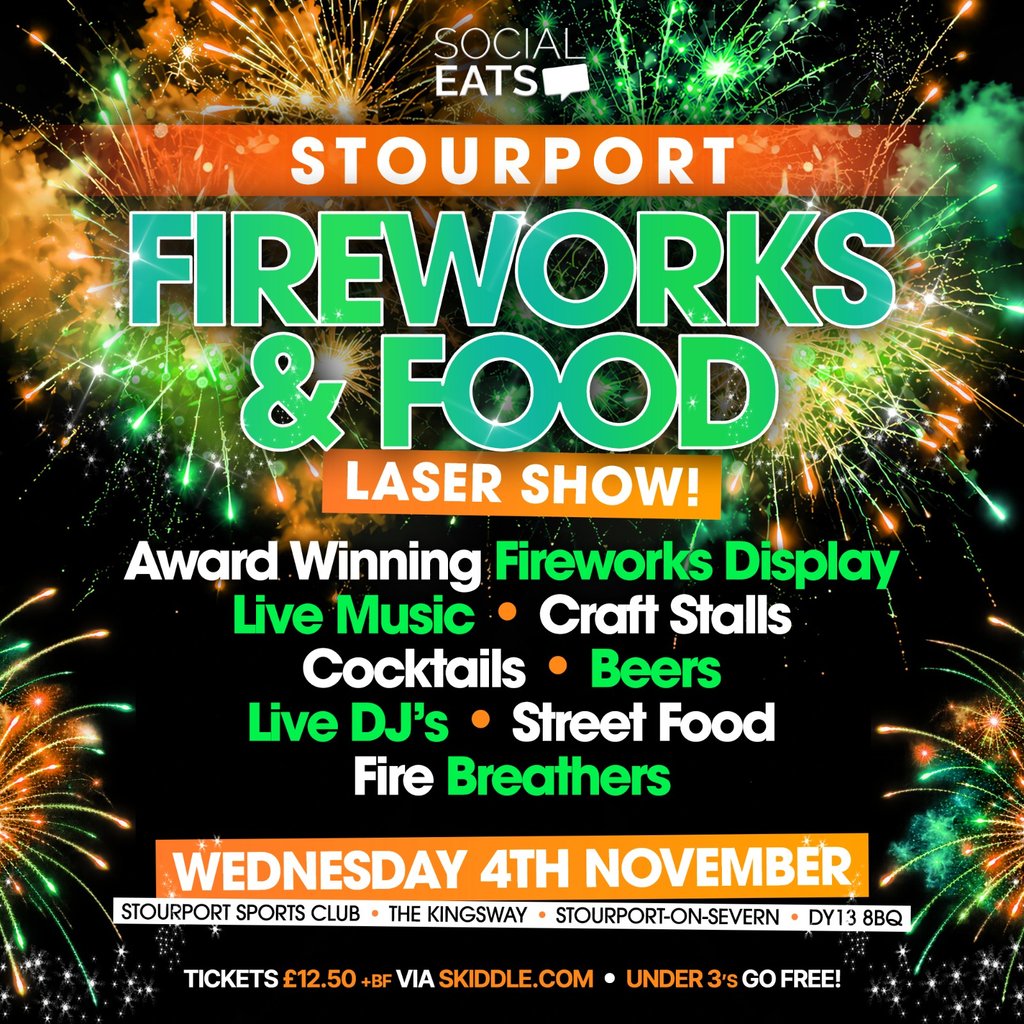 Stourport Fireworks & Food 2026 at Stourport Sports Club, Stourport-on-Severn