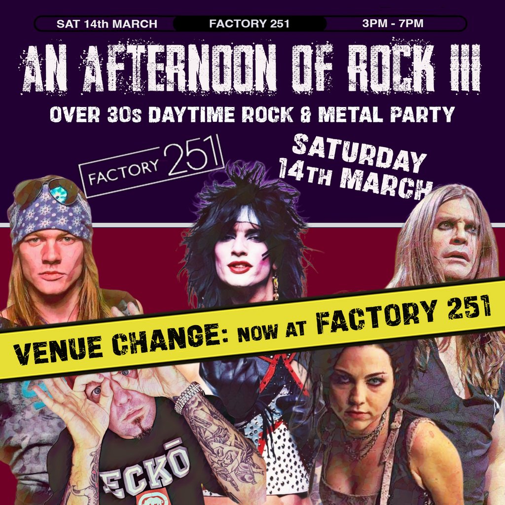 An Afternoon of Rock: MANCHESTER (Over 30s Rock/Metal) 3pm-7pm