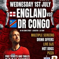 England vs DR Congo at IVY LOUNGE