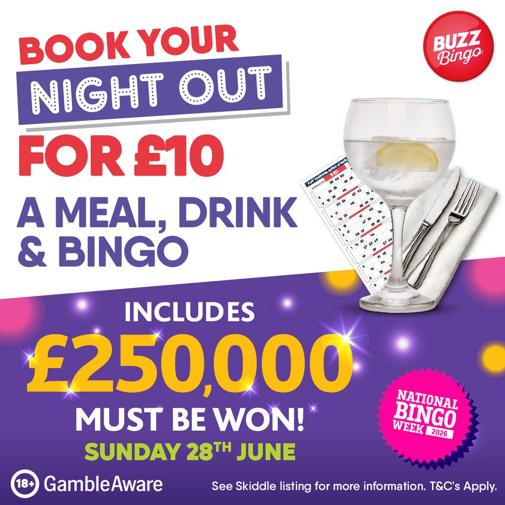 £10 Bingo Night Out 28/06 – Buzz Bingo Colchester
