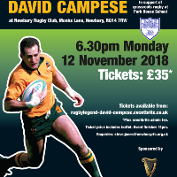 An evening with David Campese at The Venue At Newbury Rugby Club