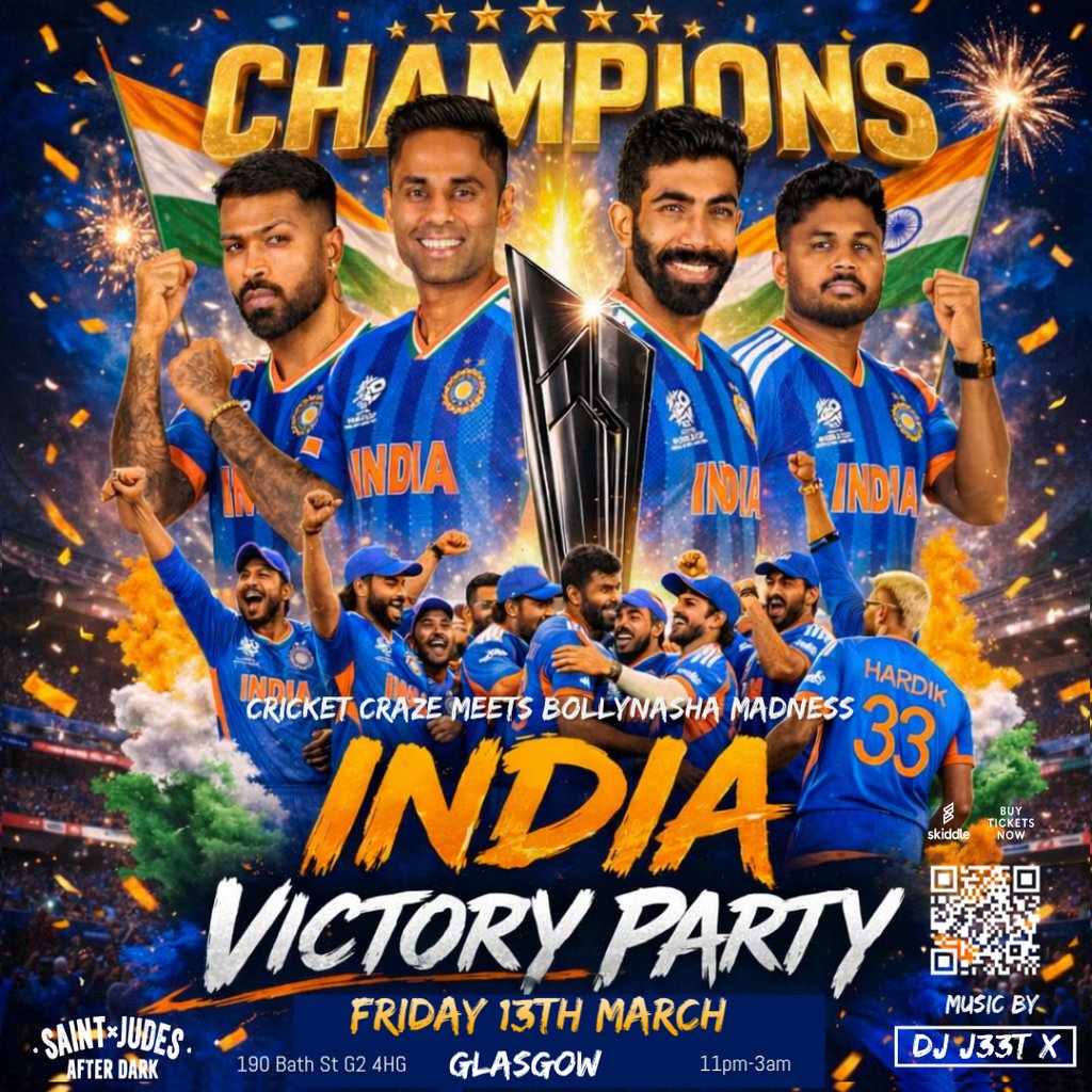 Team India World Cup Celebration & HOLI After-Party: Glasgow