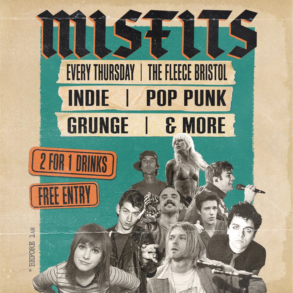 MISFITS | Thurs 2nd Oct | The Fleece Bristol, 9 October | Event in Bristol | AllEvents