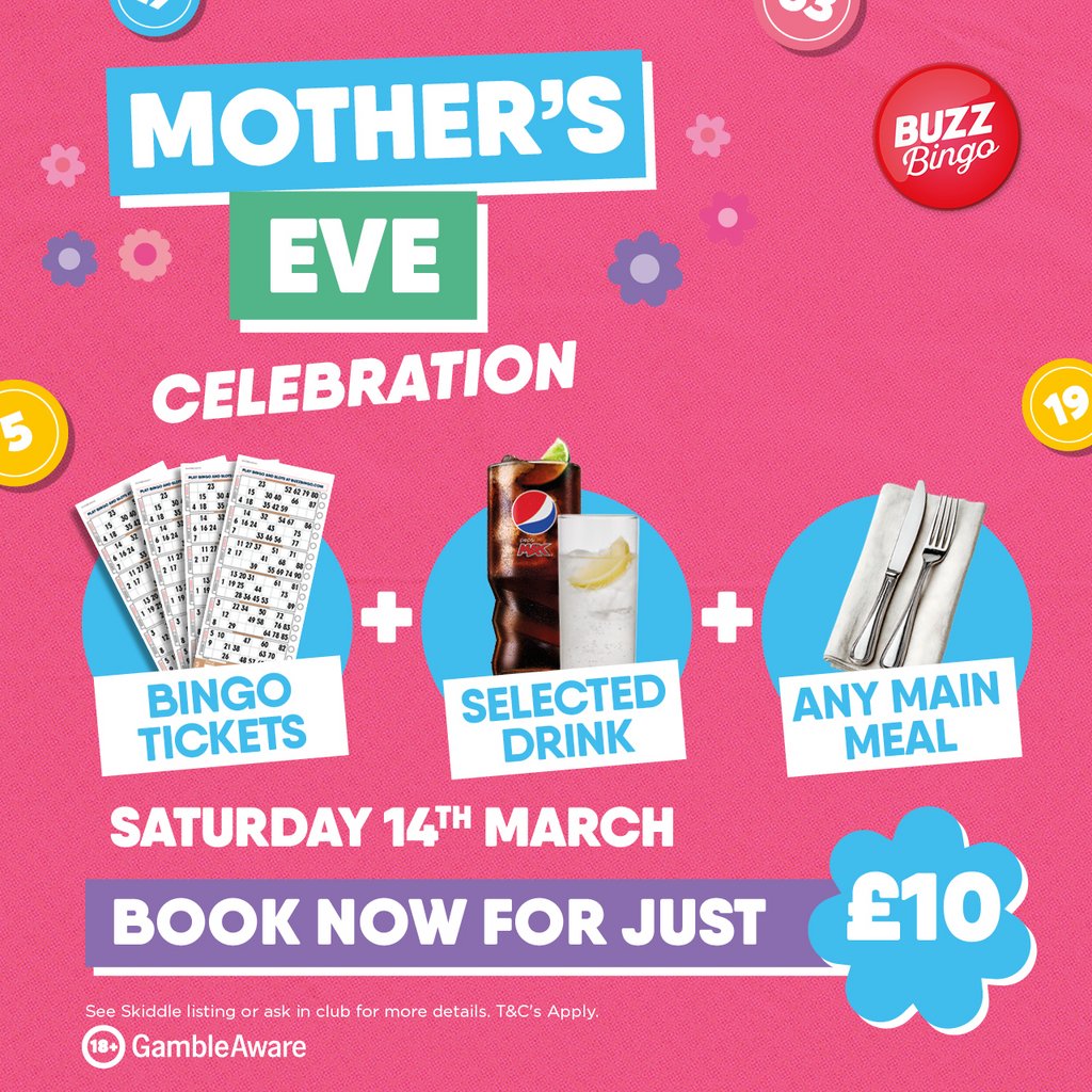 Eat, Drink & Play Mothers Eve 14/03- Buzz Bingo Edinburgh