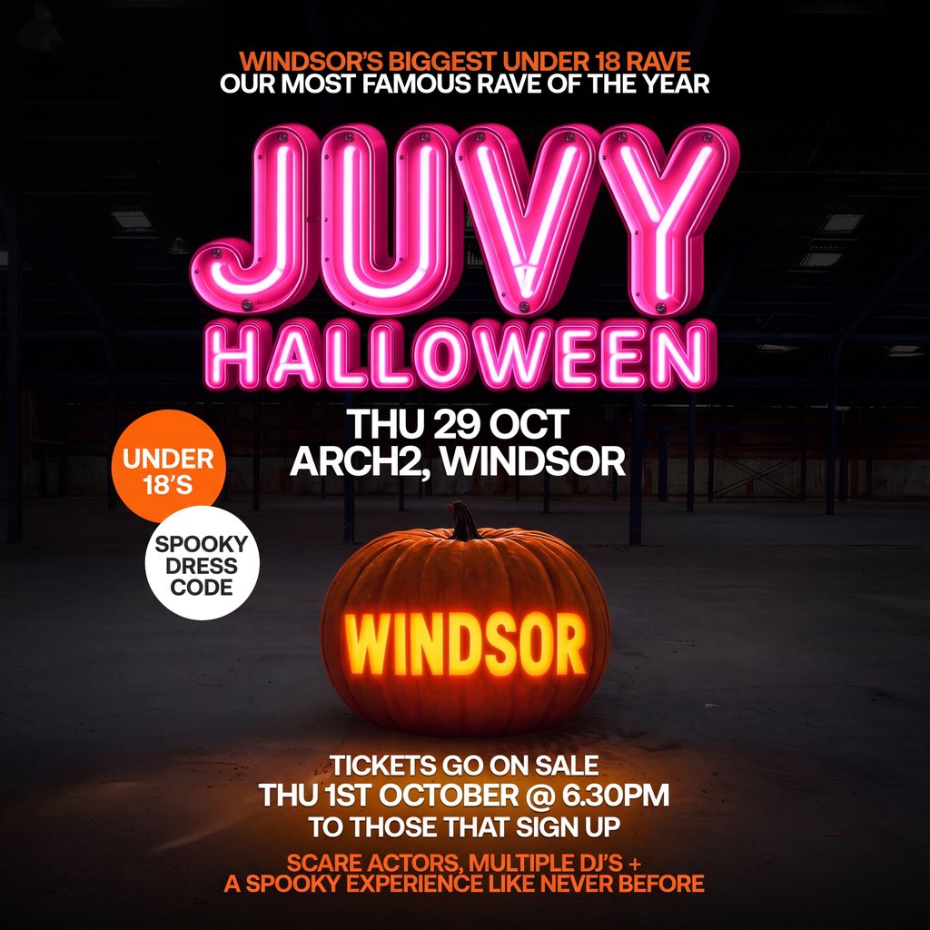 JUVY Under 18s - Halloween Tour - Thurs 29 October - WINDSOR at Arch2, Windsor