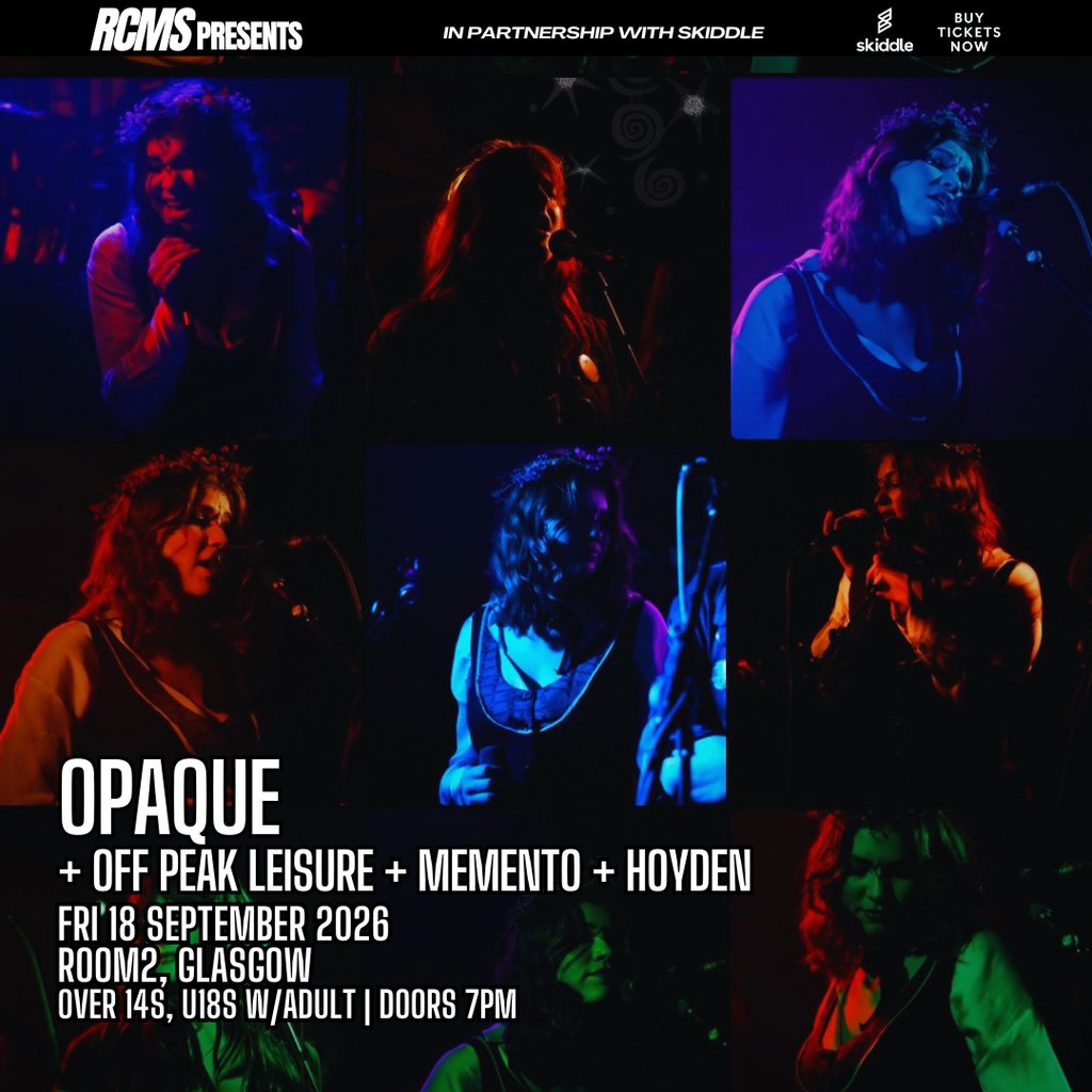 Opaque, Off Peak Leisure, Memento, Hoyden — gig artwork