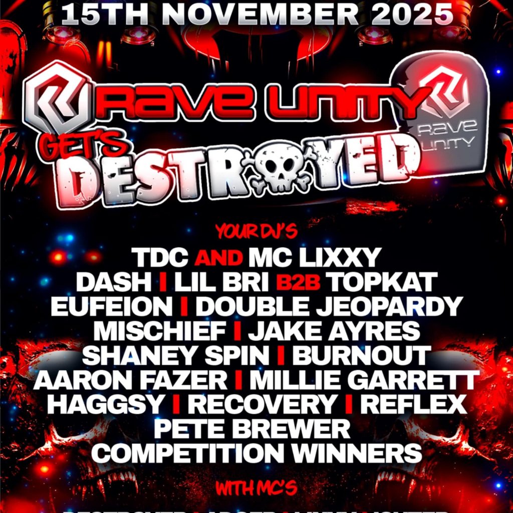 Rave Unity Get's Destroyed, 15 November | Event in Bournemouth | AllEvents