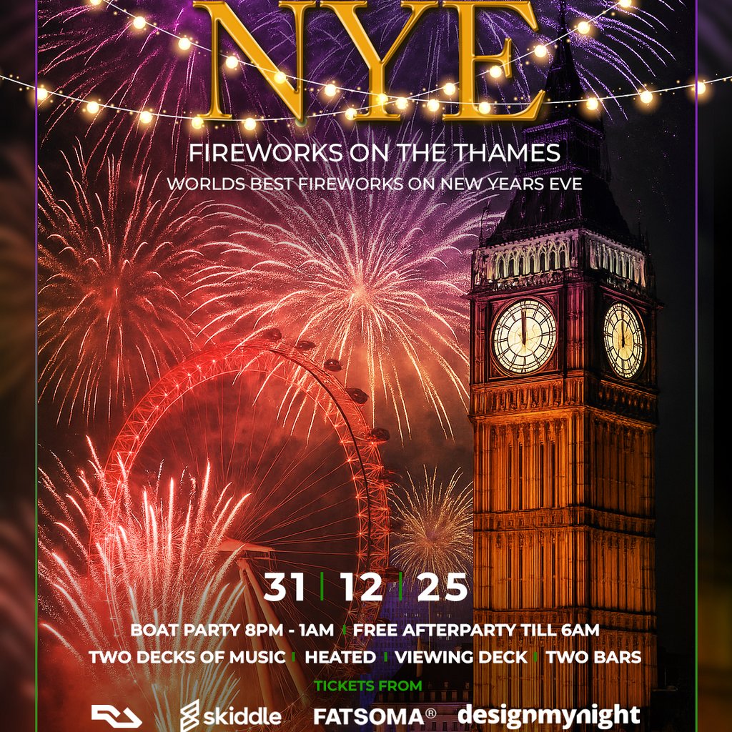 Fireworks on The Thames - The ultimate New Years Eve Boat party