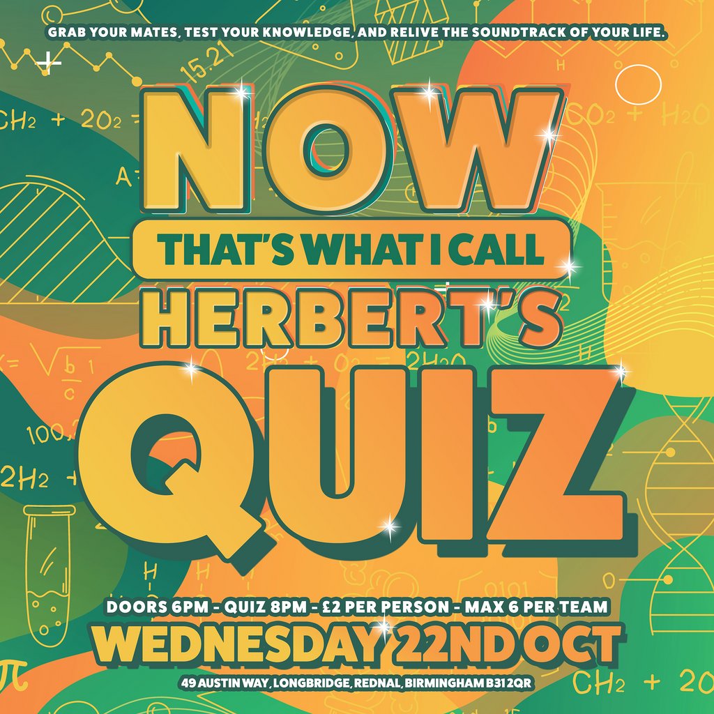 Now That's What I Call Herbert's Quiz, 22 October | Event in BIRMINGHAM | AllEvents