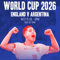 FIFA World Cup 2026: Semi-Final - England vs Argentina (14+) at The Glee Club