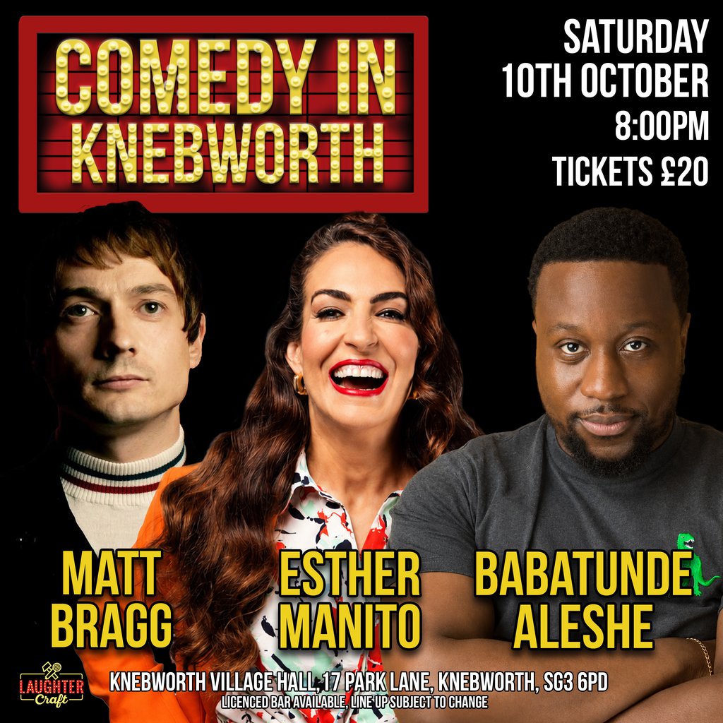 Comedy in Knebworth at Knebworth Village Hall, Knebworth