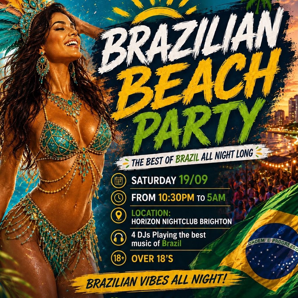 Brazilian Beach Party at Horizon Club, Brighton