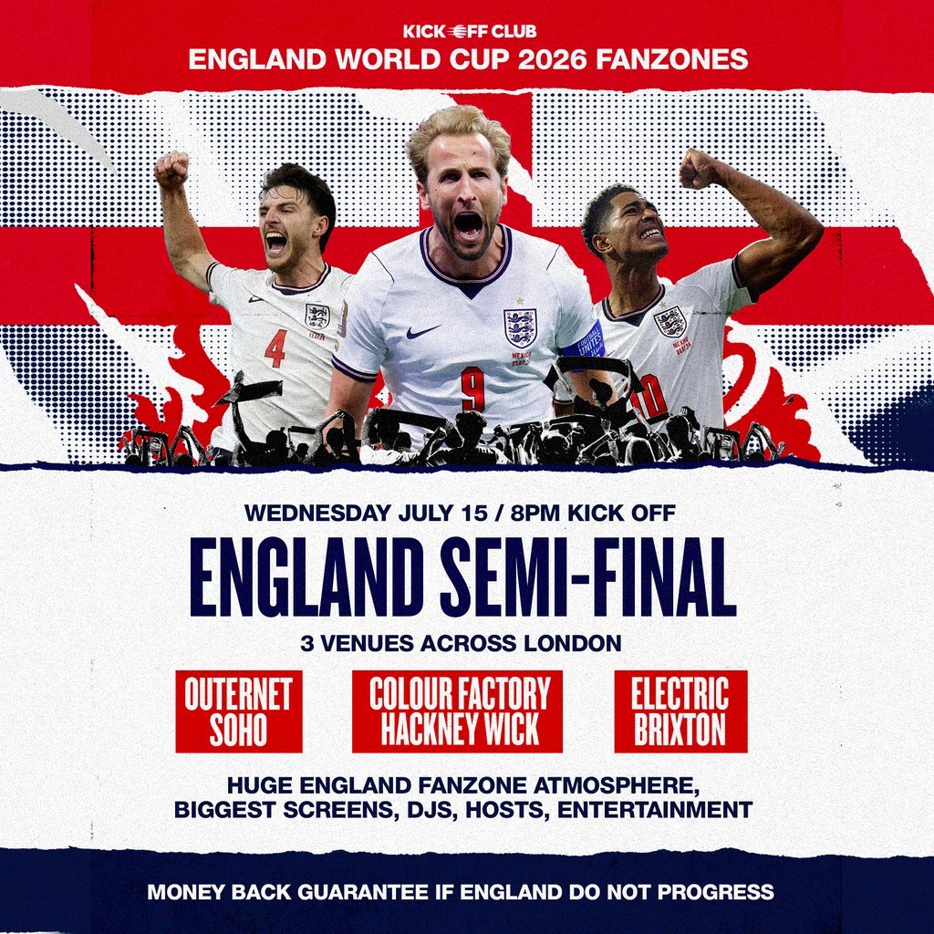 Hackney Wick Fanzone: England Semi Final (money back guarantee)