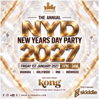 New Years Day Party 2027 with Gtown Desi at kong glasgow