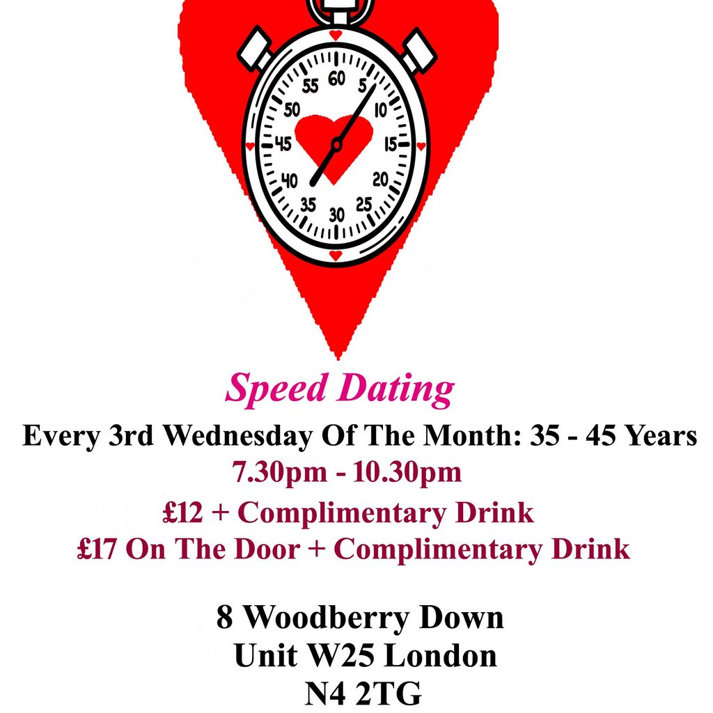 Speed Dating. 35 - 45 years. Wednesdays at Creativity In Our Hands: Suzanne Asphall, London
