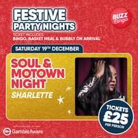 Soul & Motown Night Saturday 19th Dec from 7pm at Buzz Bingo Medway
