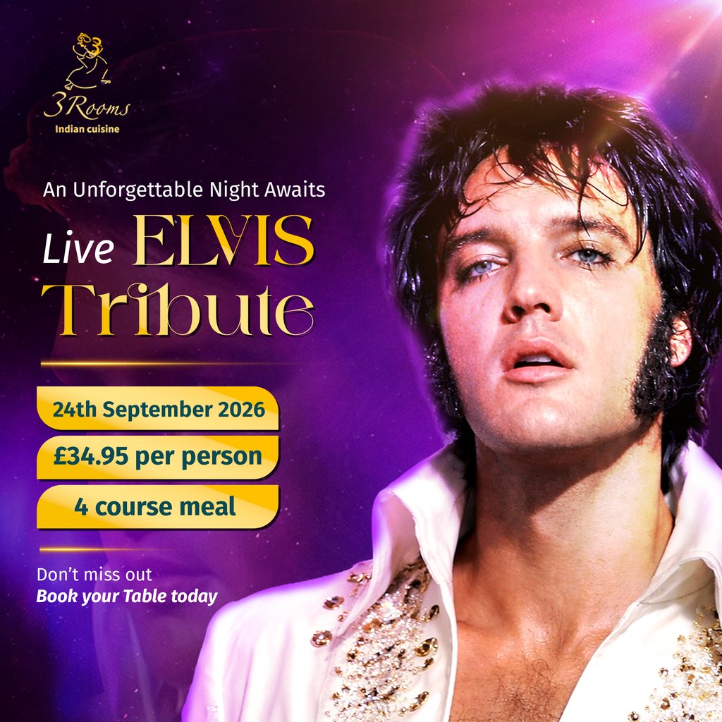 Elvis Night Tribute at 3 Rooms Indian Restaurant, Chertsey