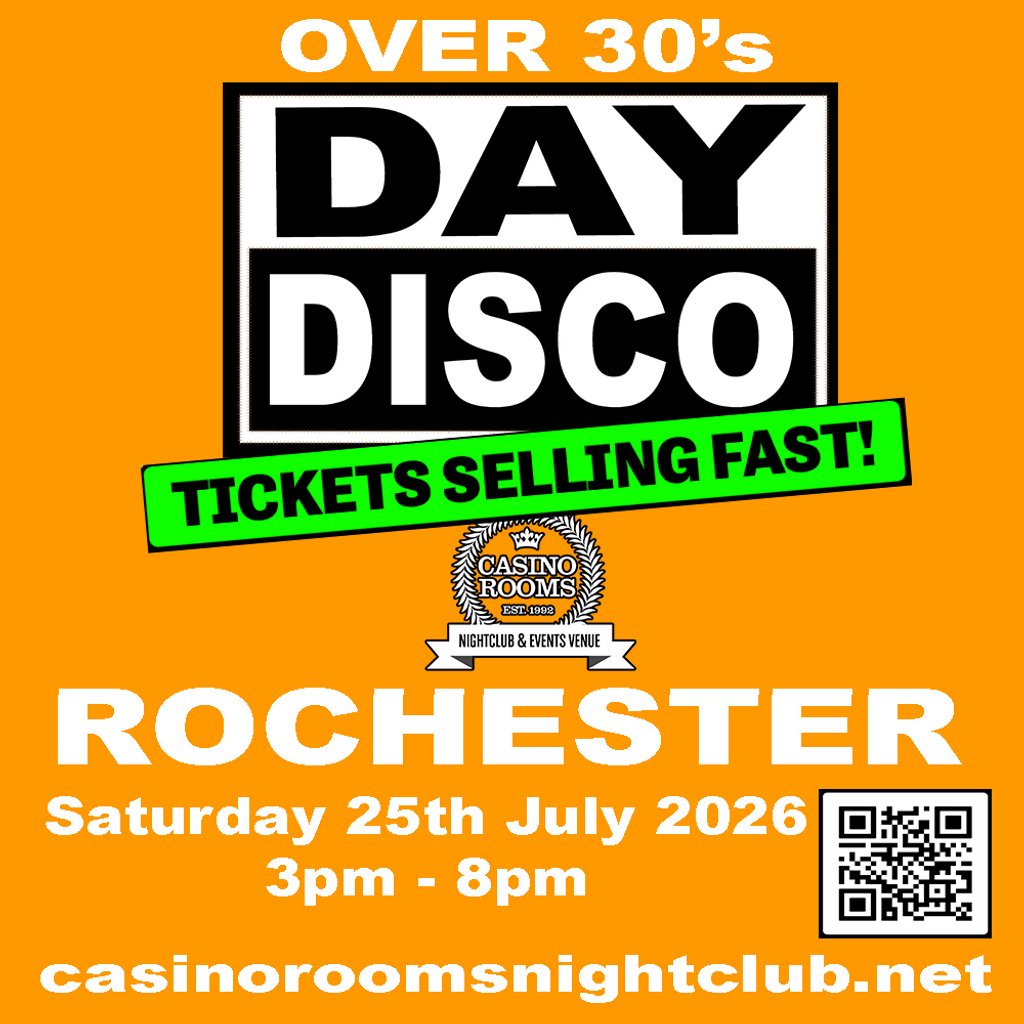 Day Disco (Over 30’s) – Saturday 25th July 2026