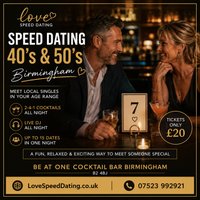 Speed Dating Ages Over 40's Birmingham Be At One Cocktail Bar at Be At One Birmingham
