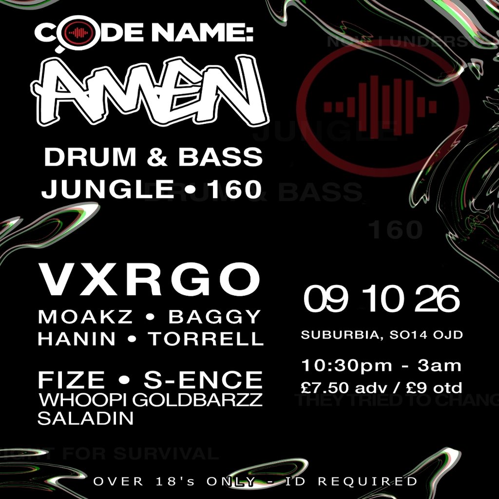 Codename Amen at Suburbia Southampton, Southampton