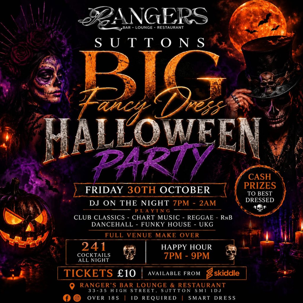 Suttons Big Fancy Dress Halloween Party at Ranger's Bar Lounge And Restaurant, Sutton
